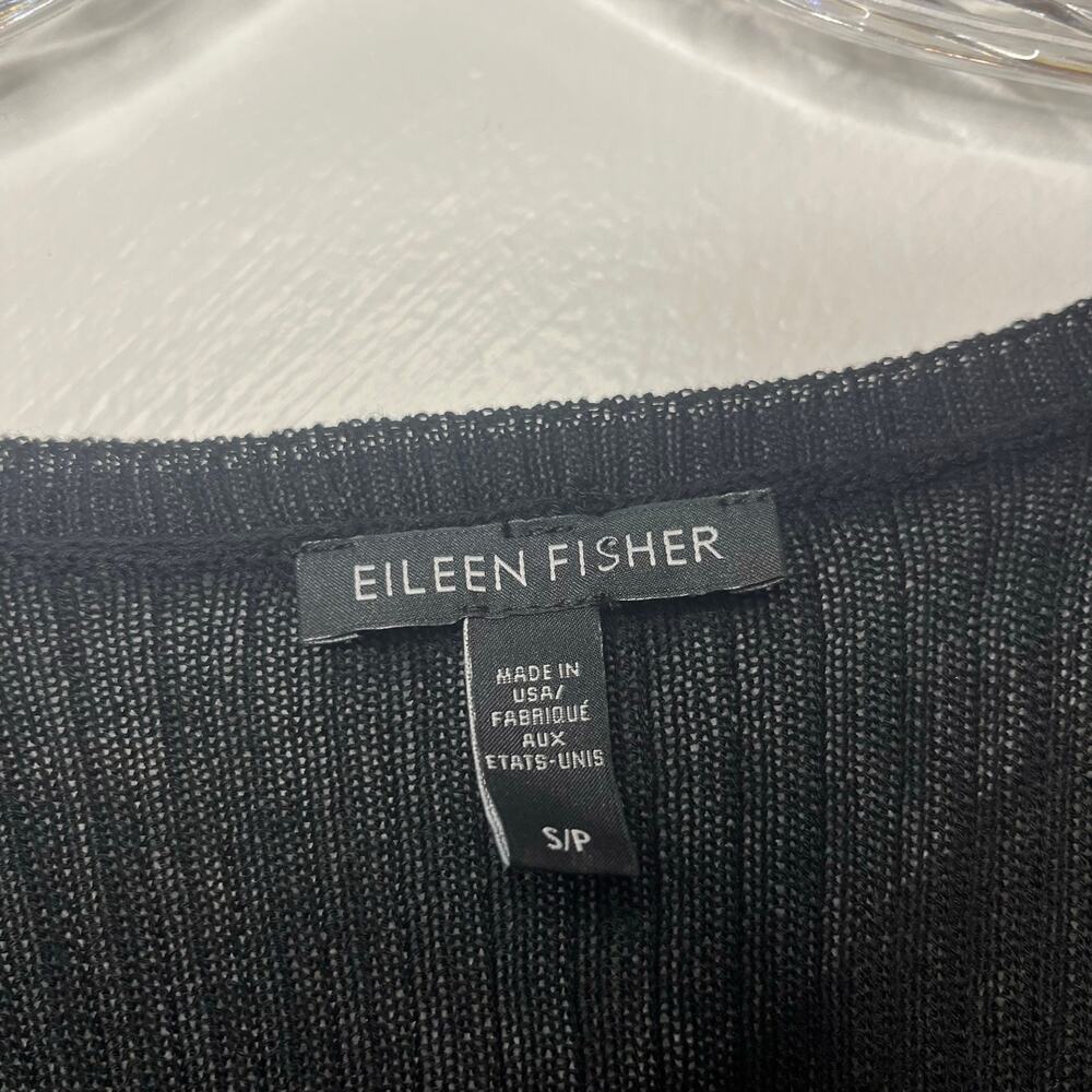 Eileen Fisher 100% Tencel Black Cowl Neck Long Sleeve Lightweight Knit Top Sz S - Picture 3 of 9
